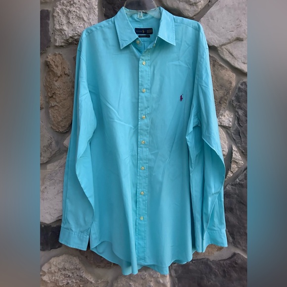 Ralph Lauren Mens Feather Weight Twill Button Up Shirt Size XLT Blue Classic - Picture 1 of 5